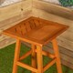 image 4 of Outdoor Wooden Garden Slatted Side Table with 2 Chairs