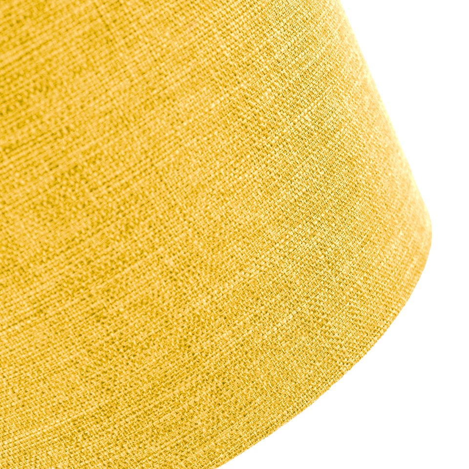 image 1 of Contemporary and Sleek Yellow Plain Linen Fabric Drum Lamp Shade 60w Maximum | Yellow