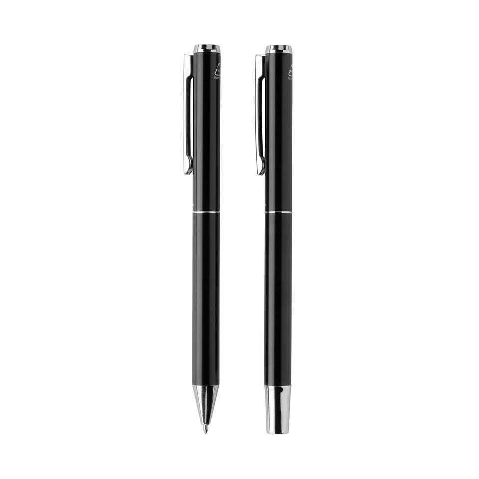 image 1 of Swiss Peak Cedar Recycled Pen Set (Pack of 2) - Black - 14cm x 1.2cm