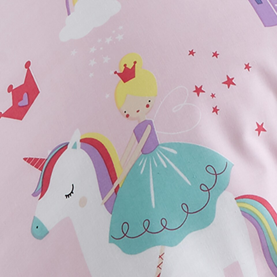 image 1 of Happy Linen Company Castle Unicorn Duvet Cover Bedding Set