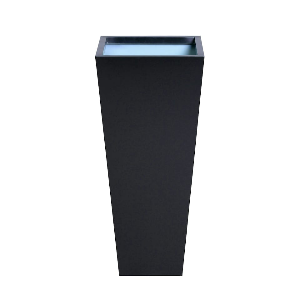 image 1 of Primrose Black Flared Tapered Outdoor Planter Zinc Galvanised Pot 70cm x 34cm