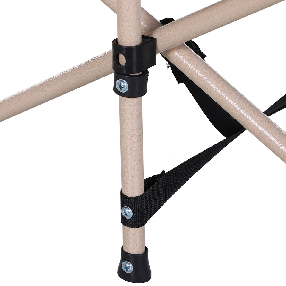 image 1 of Outsunny Single Person Camping Bed Folding Cot Outdoor Patio Portable Military Sleeping Bed Travel Guest Leisure Fishing with Side Pocket and Carry Bag - Blue