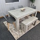 image 4 of Stone Grey Effect Dining Table with Bench and 4 Grey Plastic Chairs Dining Room Furniture Set | Grey | One Size | 6