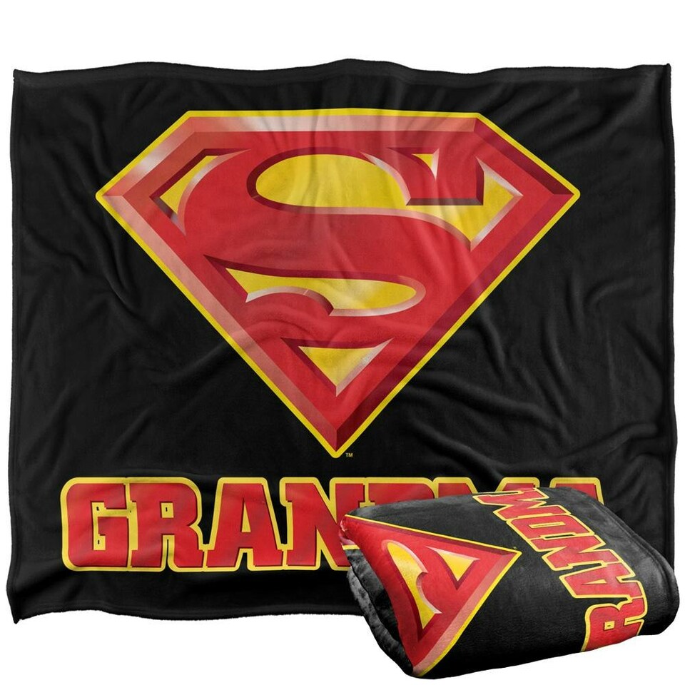 image 1 of Superman Grandma Logo Blanket - Multicoloured - One Size