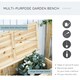 image 4 of Outsunny Garden Arch Wood Bench Outdoor Storage Box Garden Furniture Chair 115L x 45W x 75Hcm, Natural
