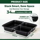 image 2 of 34oz Black 3 Compartment Meal Prep Containers With Lid Plastic Microwave Safe Food Storage Box 50pc