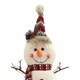 image 2 of Something Different Snowman Christmas Decoration - Beige/Red - One Size