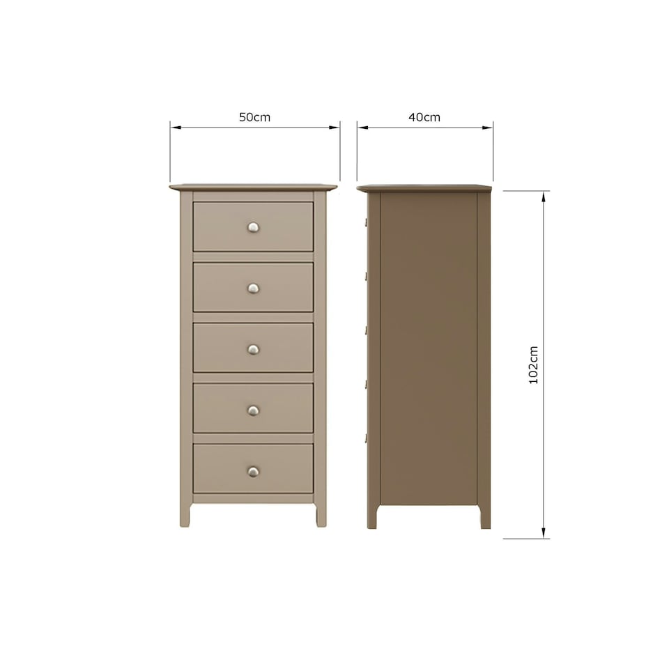 image 1 of Palma 5 Drawer Chest of Drawers Putty