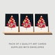 image 2 of Heart Decorated Tree Christmas Card Modern Festive Set of 3 Greeting Cards Blank