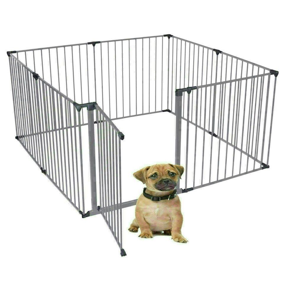 image 1 of Bettacare Pet Pen, 144cm x 144cm, Grey, 70cm High, Dog Pen for Pets and Puppies, Dog Playpen suitable for Indoor and Outdoor use Grey