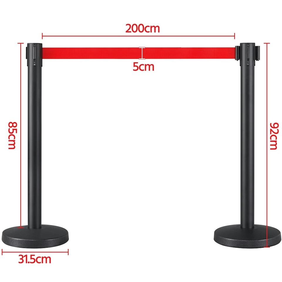 image 1 of Yaheetech Retractable Belt Stanchion Set
