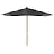 image 1 of Outsunny Wooden Garden Parasol Sun Shade Patio Umbrella Canopy Dark Grey