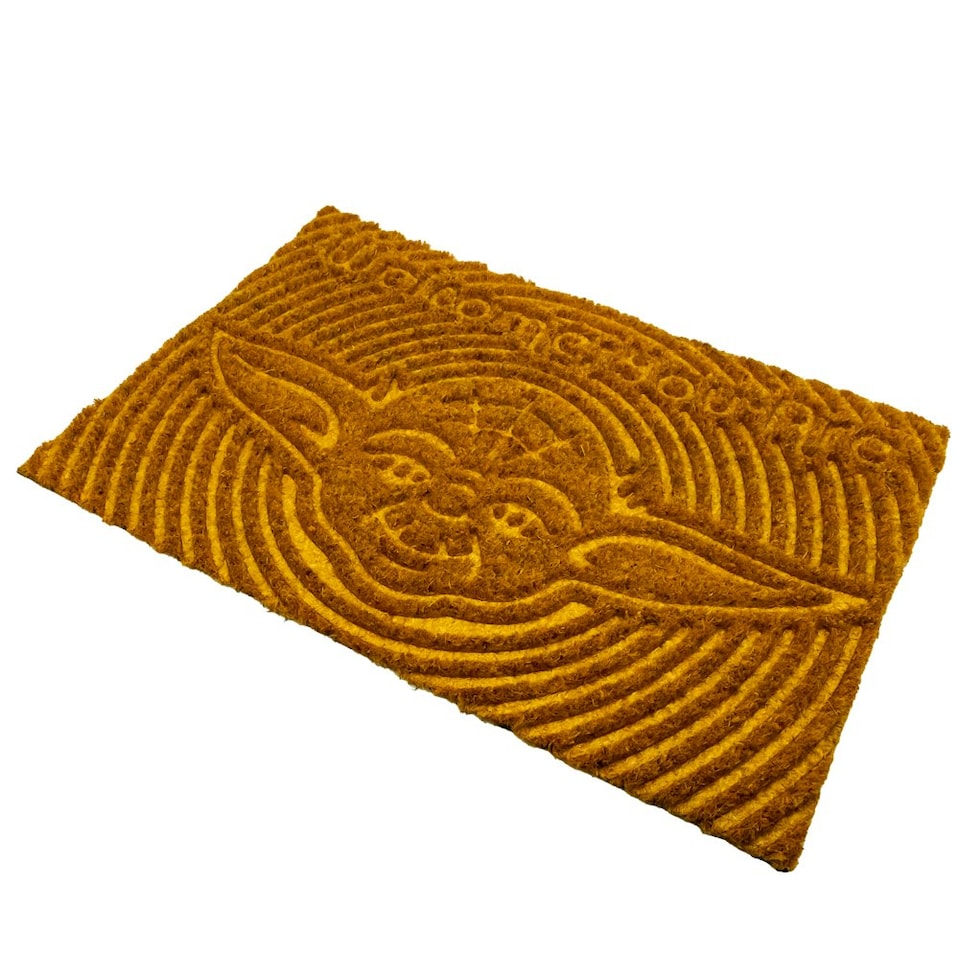 image 1 of Star Wars Welcome You Are Embossed Yoda Door Mat - Brown/Yellow - One Size