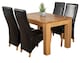 image 1 of Dakota 152 x 87cm Medium Oak Dining Table and 4 Lola Leather Chairs | Black | Black