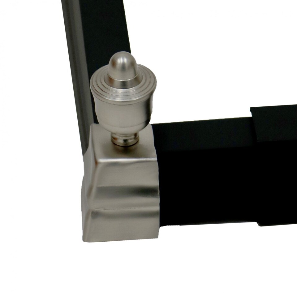 image 1 of Adjustable Chrome Fire Fender Fireplace Guard Frame Surround