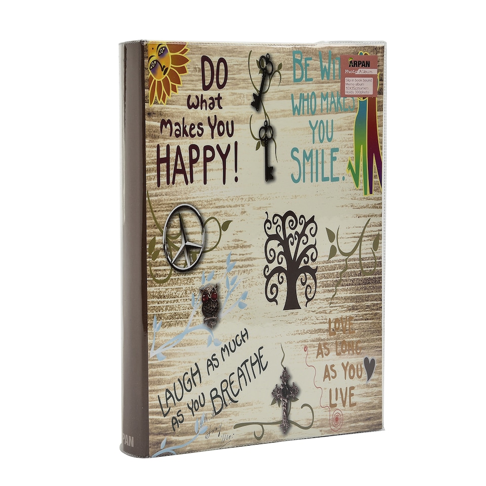 image 1 of ARPAN Slip In Case Memo Photo Album for 300 Photos 4x6" (10x15cm) – Hardcover Picture Album with Memo Writing Space for Family, Wedding & Travel Memories
