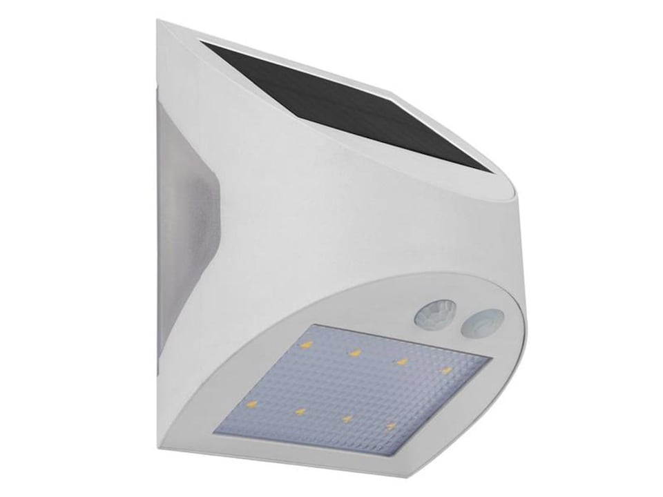 image 1 of Masterplug Prysm Outdoor Solar Wall Light With Pir Motion Sensor - White 300 Lumens