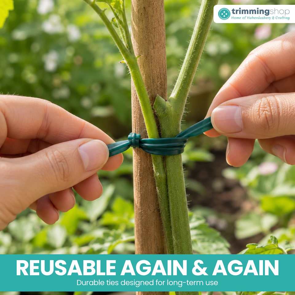 image 1 of 15cm Plastic Twist Ties, Flexible Garden Plant Ties - 200pcs