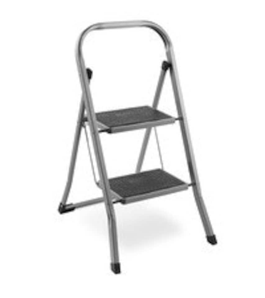 image 1 of VonHaus 2 Step Steel Folding Step Ladder with Anti Slip Feet