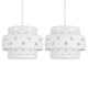 image 1 of First Choice Lighting Pair of White Star Two Tier Light Shades White