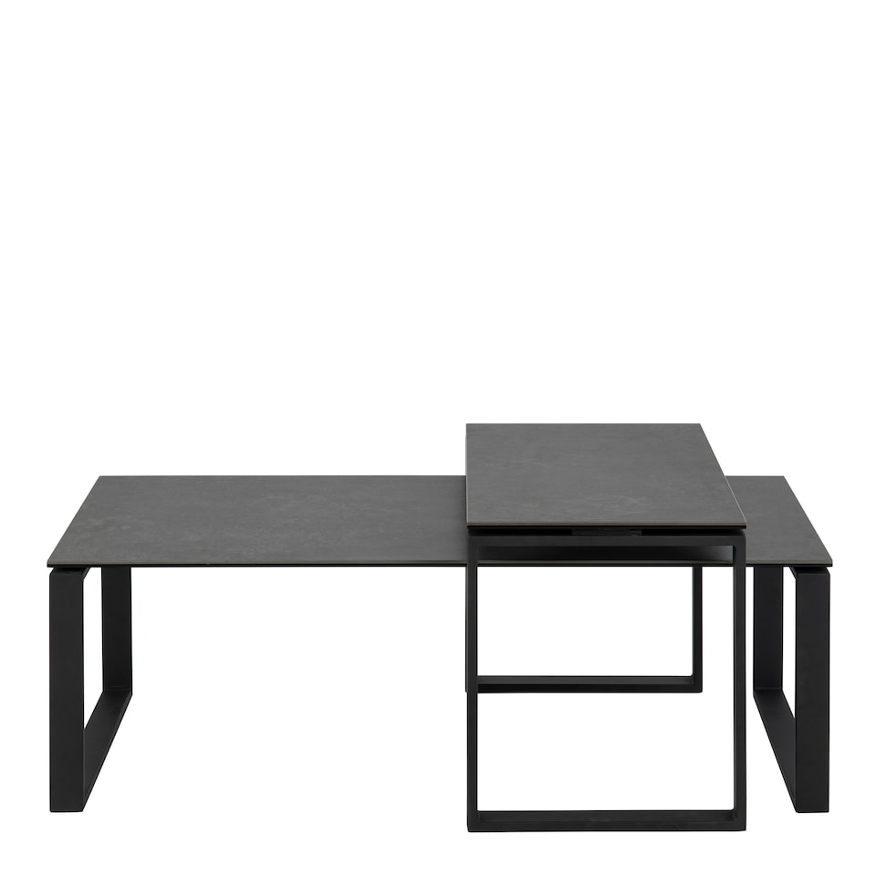 image 1 of Katrine Ceramic Coffee Table Set in Black