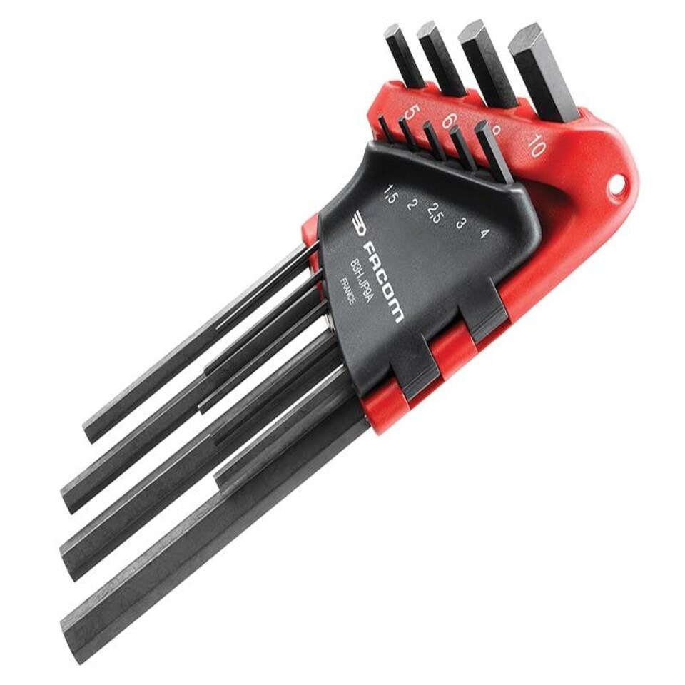 Facom 83H.Jp9A Hexagon Key Long Arm Set Of 9 Metric (1.5-10Mm)