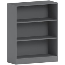 Vida Designs Cambridge 3 Tier Low Bookcase Display Storage, Grey