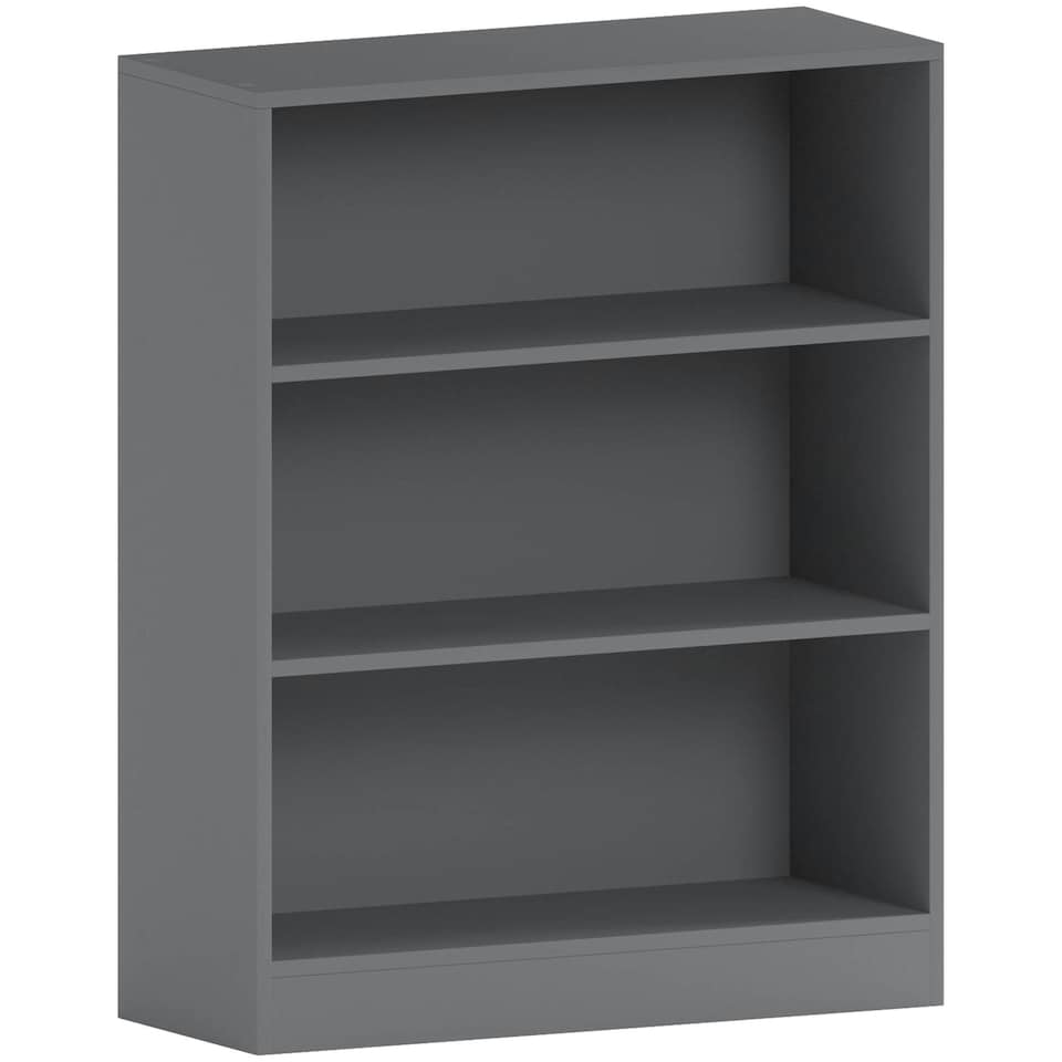 image 1 of Vida Designs Cambridge 3 Tier Low Bookcase Display Storage, Grey