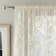 image 2 of Pair of Delila Cream Trail Leaf Print Voile Panels 122 cm (48 inch) Rod Pocket Panels for Bedroom and Living Room