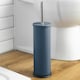 image 5 of Harbour Housewares Toilet Brush & Holder - Matt Blue - Round Stainless Steel Non Slip Rust Resistant Toilet Cleaning Brush Set