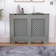 image 2 of Vida Designs Oxford Radiator Cover Painted MDF Cabinet, Grey, 111cm