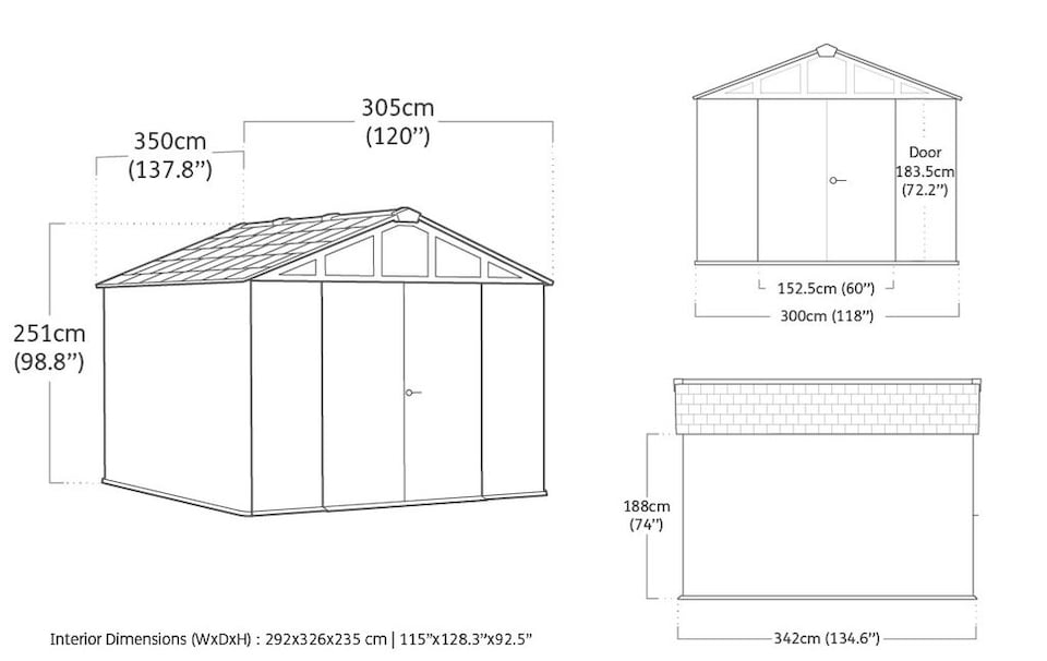 image 1 of Keter Stronghold 10x11.5ft Shed - Brown