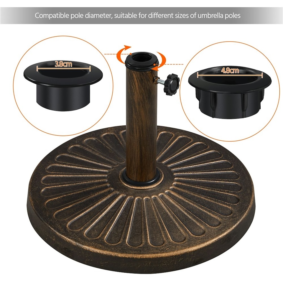 image 1 of Yaheetech Outdoor Heavy Duty Umbrella Base Stand Bronze