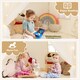 image 8 of COSTWAY Kids Play Tent 3-4 Kids Large Play Tent House w/Screen Curtains-Beige