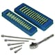 image 1 of 1/4" Drive Metric 6 Sided Sockets Shallow + Deep Extensions + Ratchet 32pc