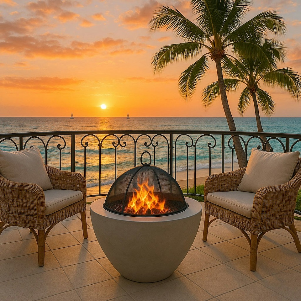 image 1 of Centurion Supports Fireology DIABLO Light Grey Contemporary Garden and Patio Heater Fire Pit and Barbecue with Concrete Stone-Effect Finish - Fully Assembled