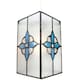 image 3 of Traditional Clear Glass Tiffany Style Pendant Light Shade with Teal Panels | Blue | Teal | 1