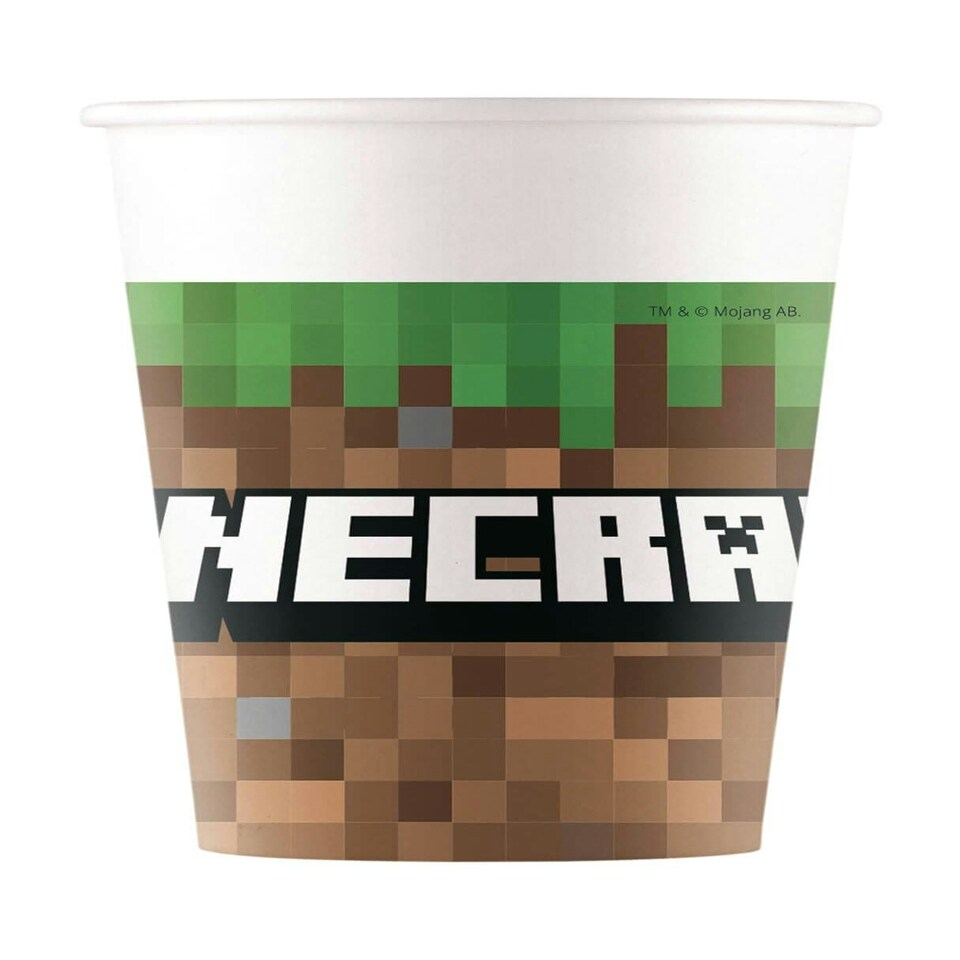 8PK 200ml  MINECRAFT PAPER CUPS - Licensed Children's Themes