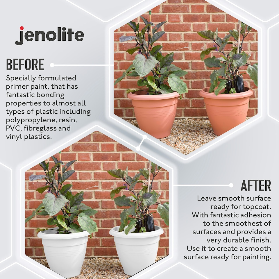 image 1 of Jenolite Premium Plastic Primer Spray - White - 400ml - 3-Pack