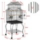 image 3 of Yaheetech 140 cm Tall Triple Roof Rolling Bird Cage with Detachable Stand Black