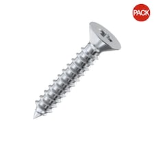Picardy Pozi Countersunk Zinc Plated Screw (Pack Of 200) - Silver - 1 3/4 x 6