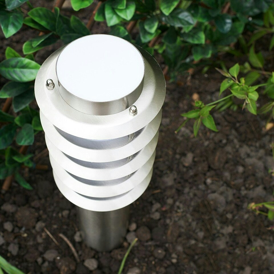 image 1 of ValueLights Wharf Bollard Pair of Silver Outdoor Bollard Light 450mm