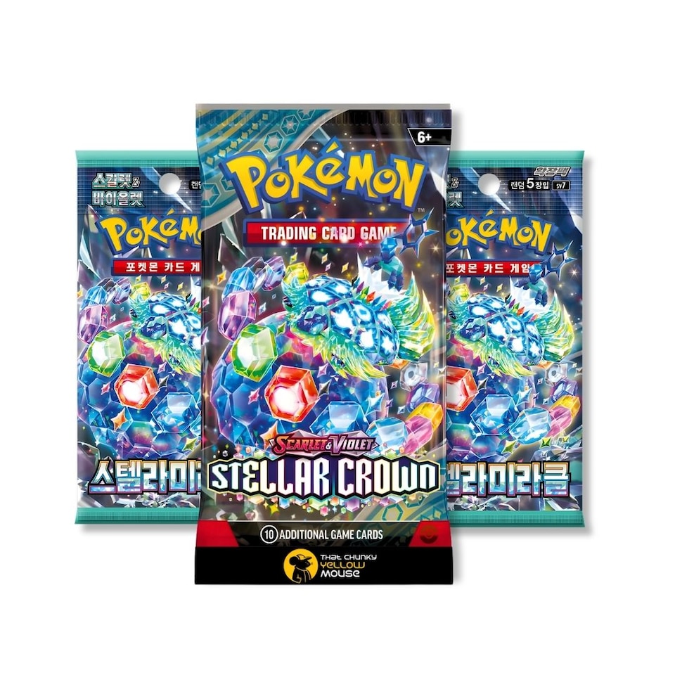 pokemon card packs tesco Cards Twlight Masquerade TCYM Mixed Booster Pack Bundle - 1 English Twlight Masquerade + Bonus KR Crimson Haze and Mask of Change Booster Packs Pokemon Cards Stellar Crown TCYM