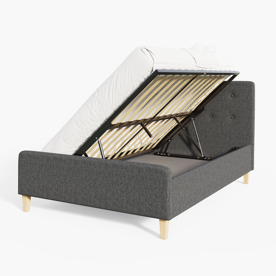 image 1 of Ashbourne Ottoman Storage Bed Double Dark Grey | Grey | Dark Grey