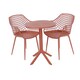image 1 of Rimini Lattice Bistro Table and 2 Armchair Set - Plastic/Metal - L60 x W60 x H84 cm - Terracotta - Partially Assembled