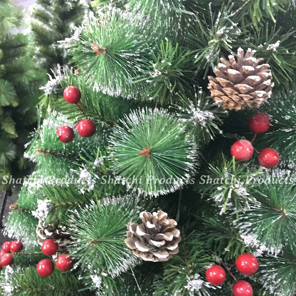 image 1 of 6ft Bushy Elegant Self Artificial Christmas Tree Xmas Home Decorations 180cm, Green Green | 6ft
