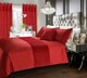image 1 of Intimates Hartley Geometric Velvet Duvet Cover & Pillowcase Set | Red | Red | Single