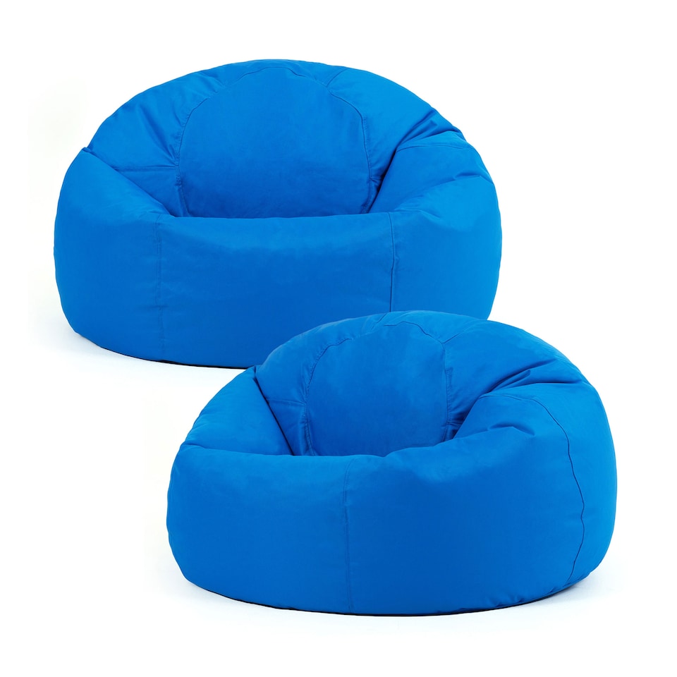 image 1 of Adult Classic Beanbag Outdoor Waterproof Bean bags Ready Filled - Blue, 2 Pack