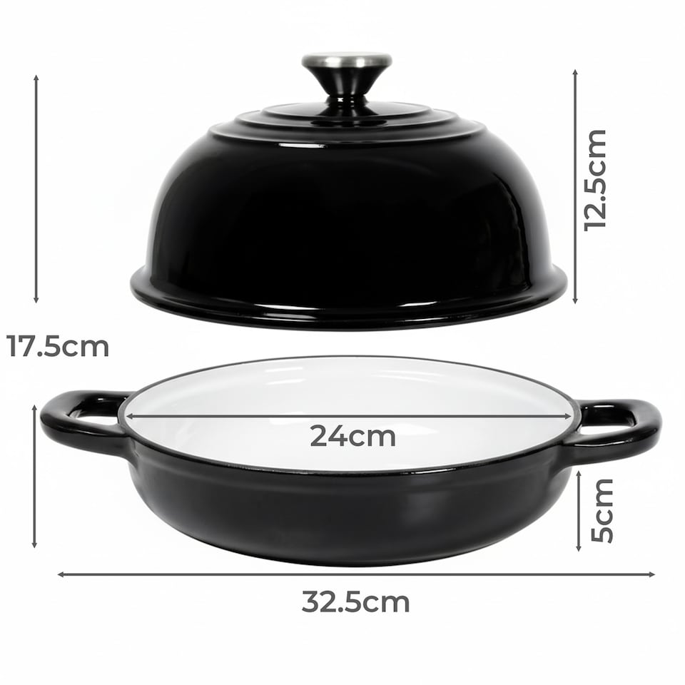 image 1 of Toque Cast Iron Enamelled Dutch Oven Bread Baking Pot Casserole Dish Round