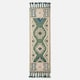 image 2 of Homescapes Matala Green and Blue Kilim Runner Wool Rug - 66 x 200 cm